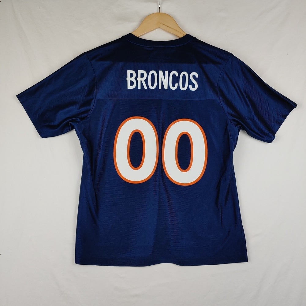 Denver Broncos Jersey Womens Medium Blue NFL Team Apparel #00 NFL Football